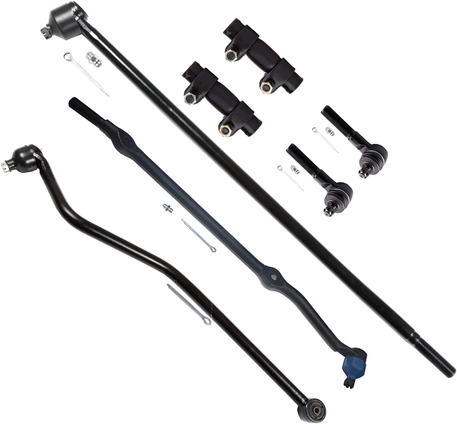 AUTOMUTO 7pcs Front Suspension Replacement Parts Steering Inner Outer Tie Rod End & Adjusting Sleeve Front Track Bar Fit For Jeep Grand Cherokee 1993 1994 1995 1996 1997 1998 5.2L V8