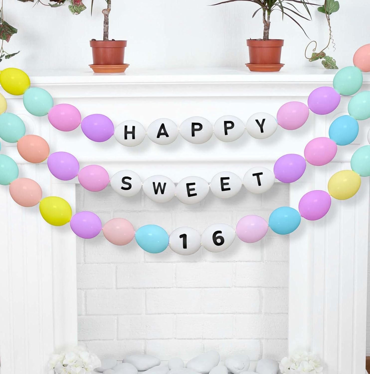 107 Pcs Friendship Bracelet Link Balloon Birthday Garland Kit 10 Inch Number Letter White Linking Balloons Banner for Music Fans Popular Singer Photo Backdrop Tour Party DIY Decoration