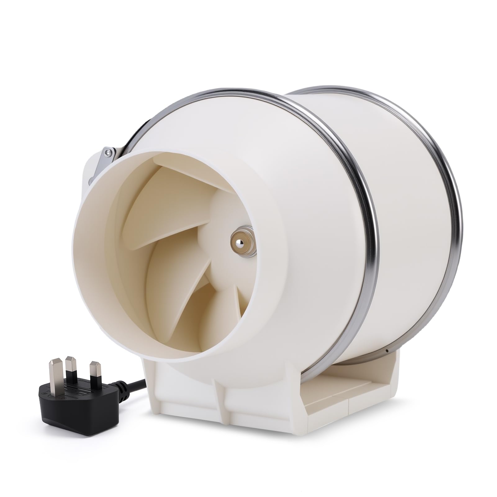 MEKOTRIN Inline Extractor Fan 4 Inch/100 mm In-Line Duct Fan, 50W 280 CFM Industrial Ventilation Blower Fan Efficient Quiet Copper Motor for Ducting Vents Bathroom Kitchen Garage Grow Tent Hydroponics