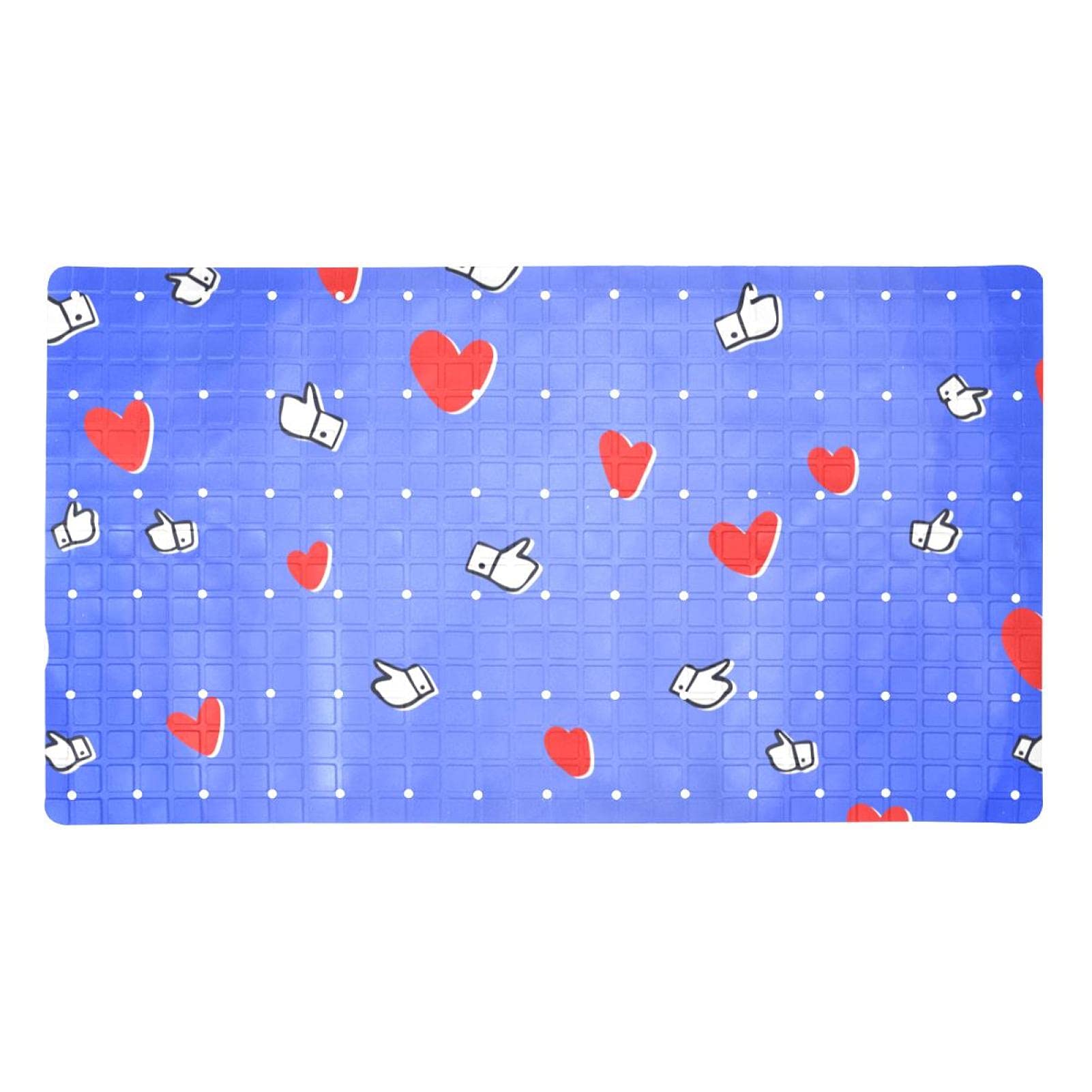 Tapis de baignoire antidérapant pour enfants et seniors motif cœurs pour la douche