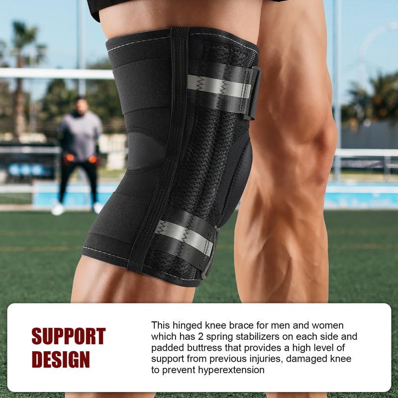 Miniatura 4 de NEENCA Rodillera profesional para dolor de rodilla, soporte de rodilla ajustable con sistema patentado de fijación de correa X, soporte y