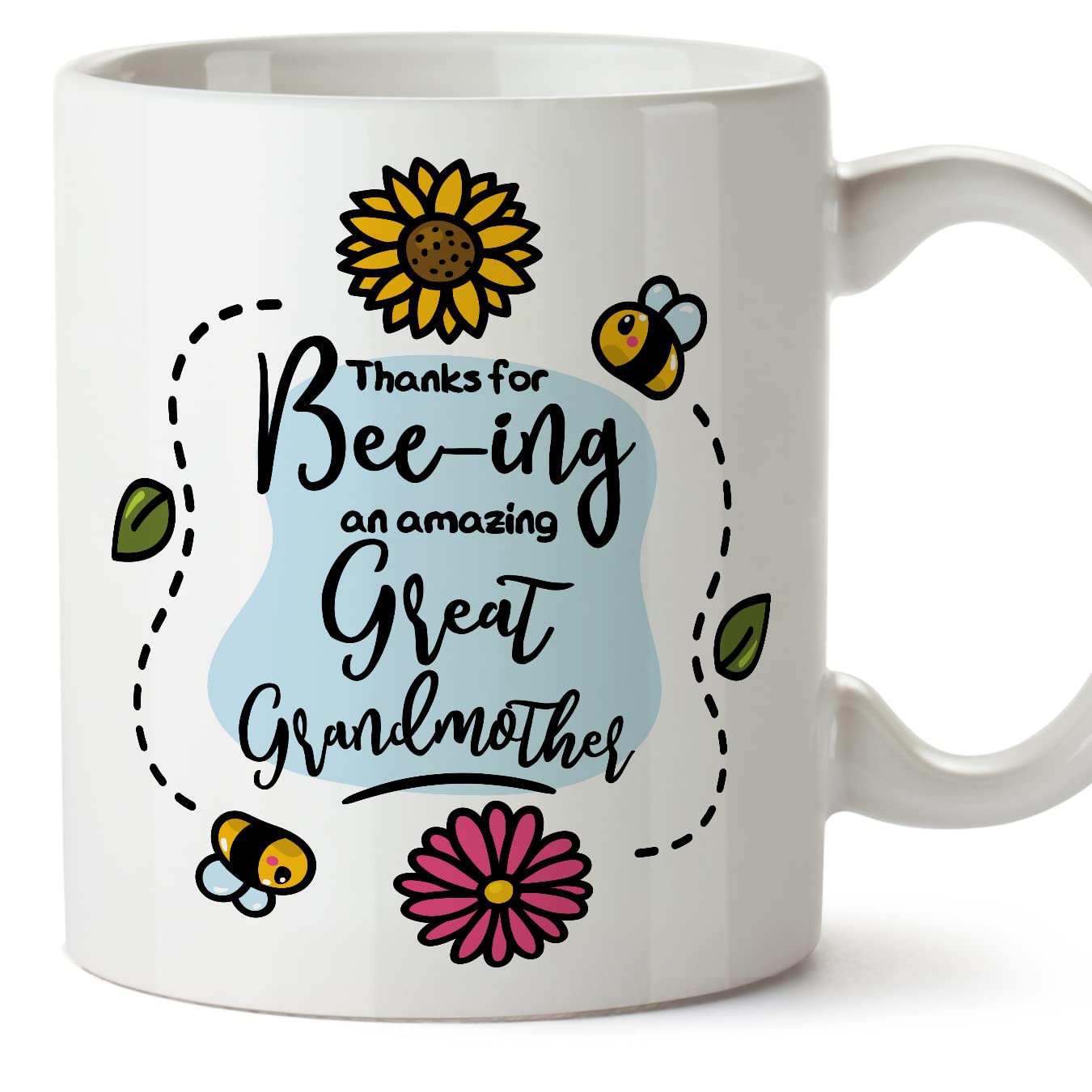 MUGFFINS Great Grandmother/Great Grandma Mug - in English - Thanks for Beeing Amazing - Funny Gift - Ceramic 11oz Mug