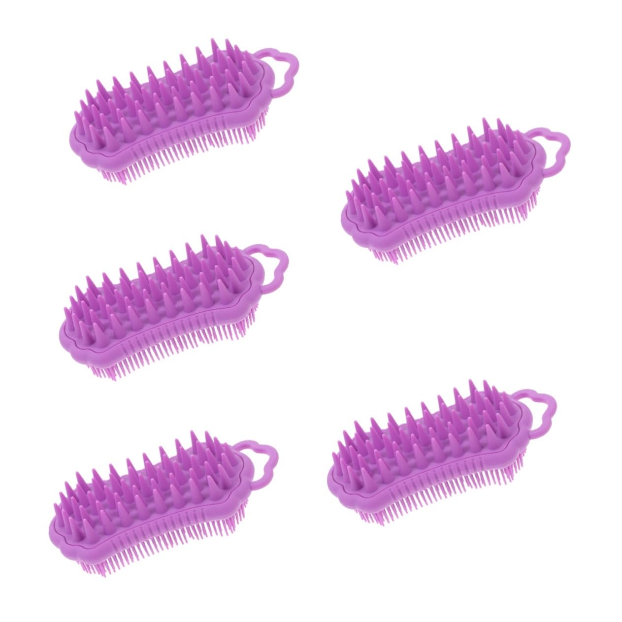 5pezzi Spazzola Massaggiante Per Capelluto Silicone Con Setole Morbide Spazzola Per Doccia e Pulizia Dei Per Massaggio e Rinfrescamento Del Capelluto