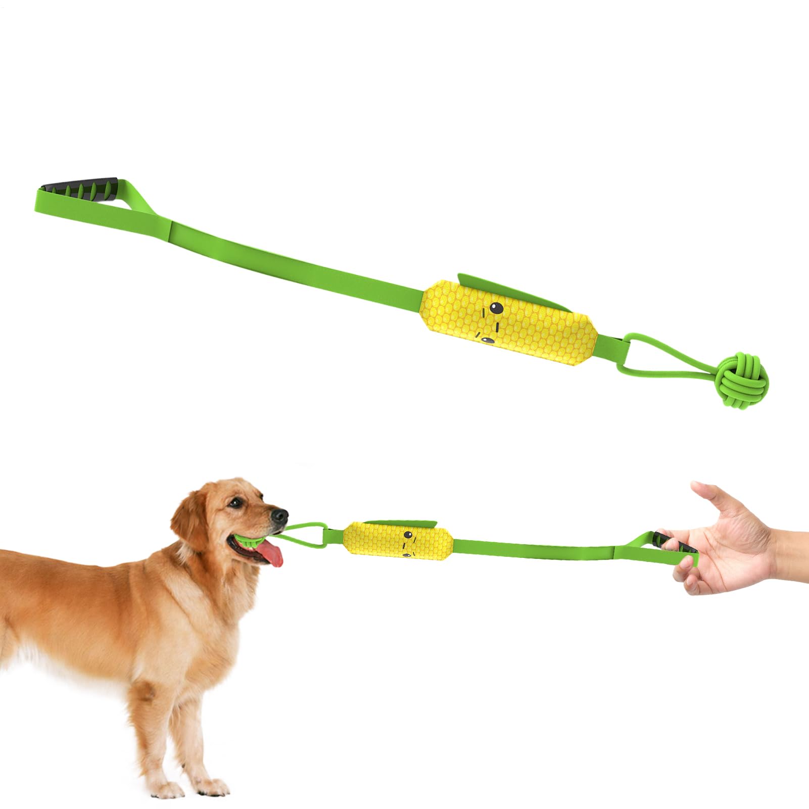 Tug_E_Nuff | Dog Rope Toys | Fauxtastic PowerrBall Bunggee | Dog Teething Chewing Toy | Cotton Ball Puppy Teething Accessories Training Squeakers For Aggressive Chewers, Boredom, Enrichment Exercise