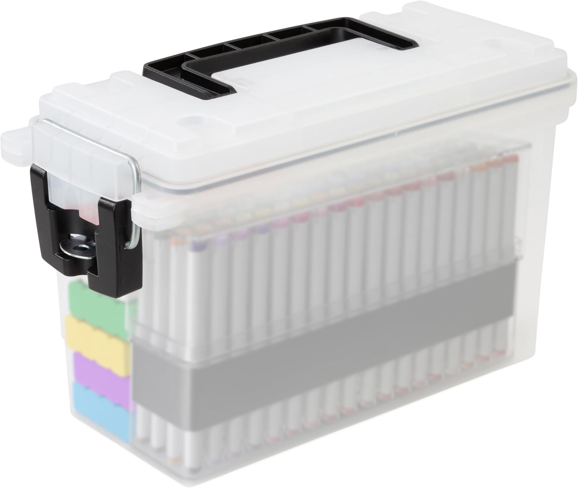 12635 Ammo Storage Box, Stackable .30 Cal Field Boxes, Water and Dust Resistant, Lockable Storage Box with Handle, Secures Hunting Gear, Supplies, and Bullets, Made in USA, Frost, 1-Pack