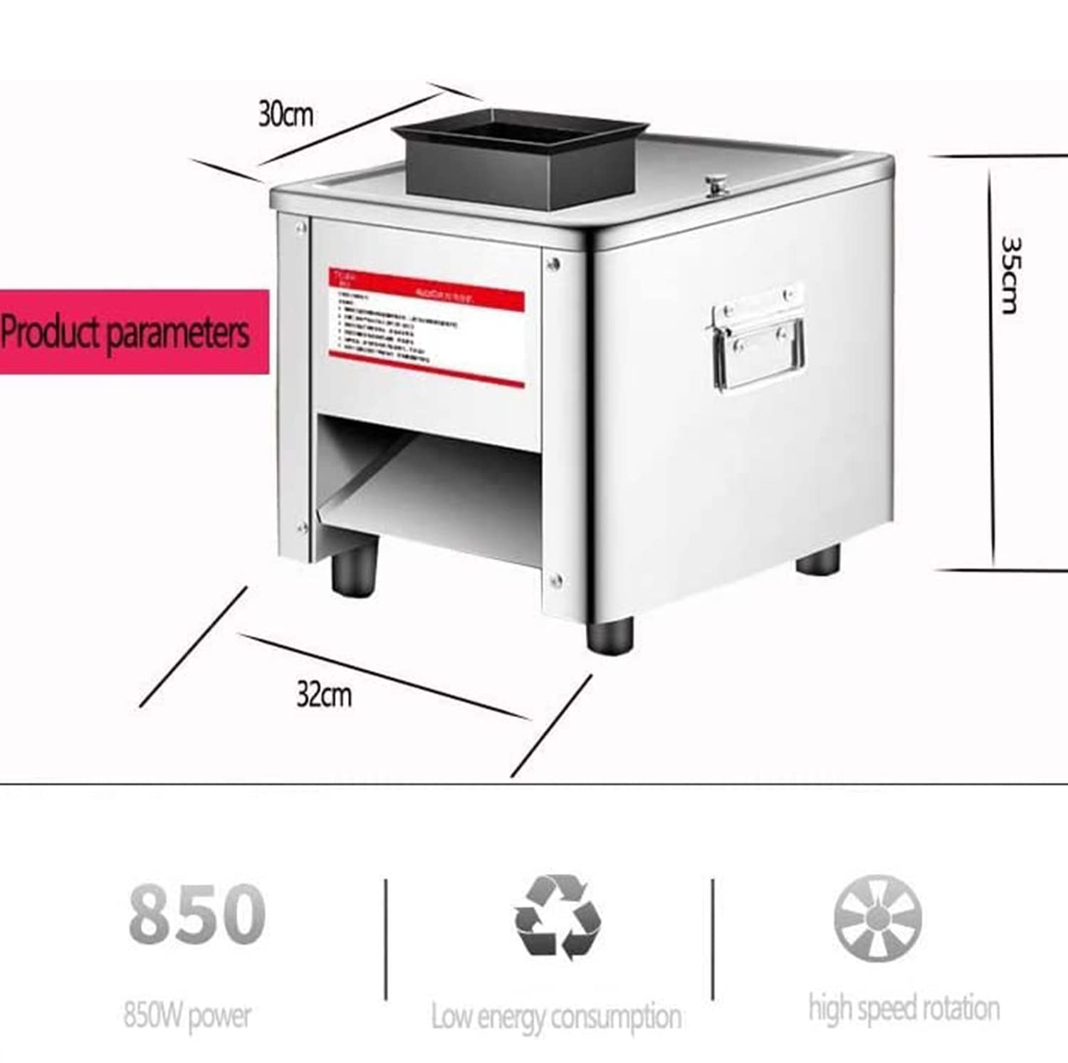 Maszynka do mięsa 850 W, 3 w 1 (krojenie + rozdrabnianie + kostka) komercyjna maszynka do mięsa, elektryczna maszynka do mięsa, z ostrzem o długości 85 mm, kurczaka, wołowiny, jagnięciny, warzyw, 15