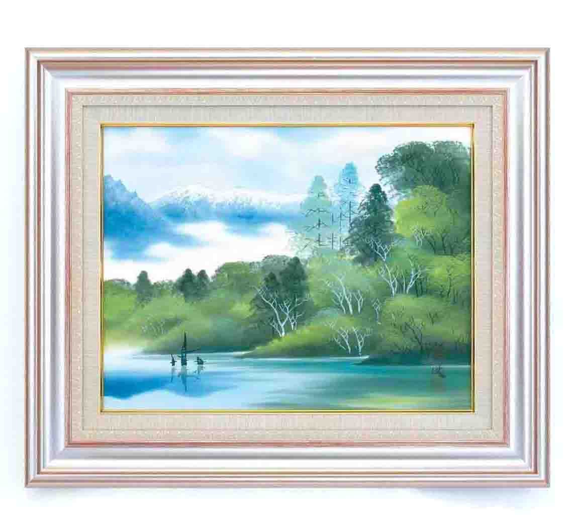 Amazon.co.jp: 福田栄光日本画額AS 「彩色山水」 : ホーム＆キッチン