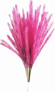 UiiziC Faux Pampas Grass 8 PCS 30"/76cm Dried Fluffy Artificial Flowers Ascendant Grass for Vase Fillers Wedding Party Bouquets Home Hotel Centerpieces Decor (Fuchsia)