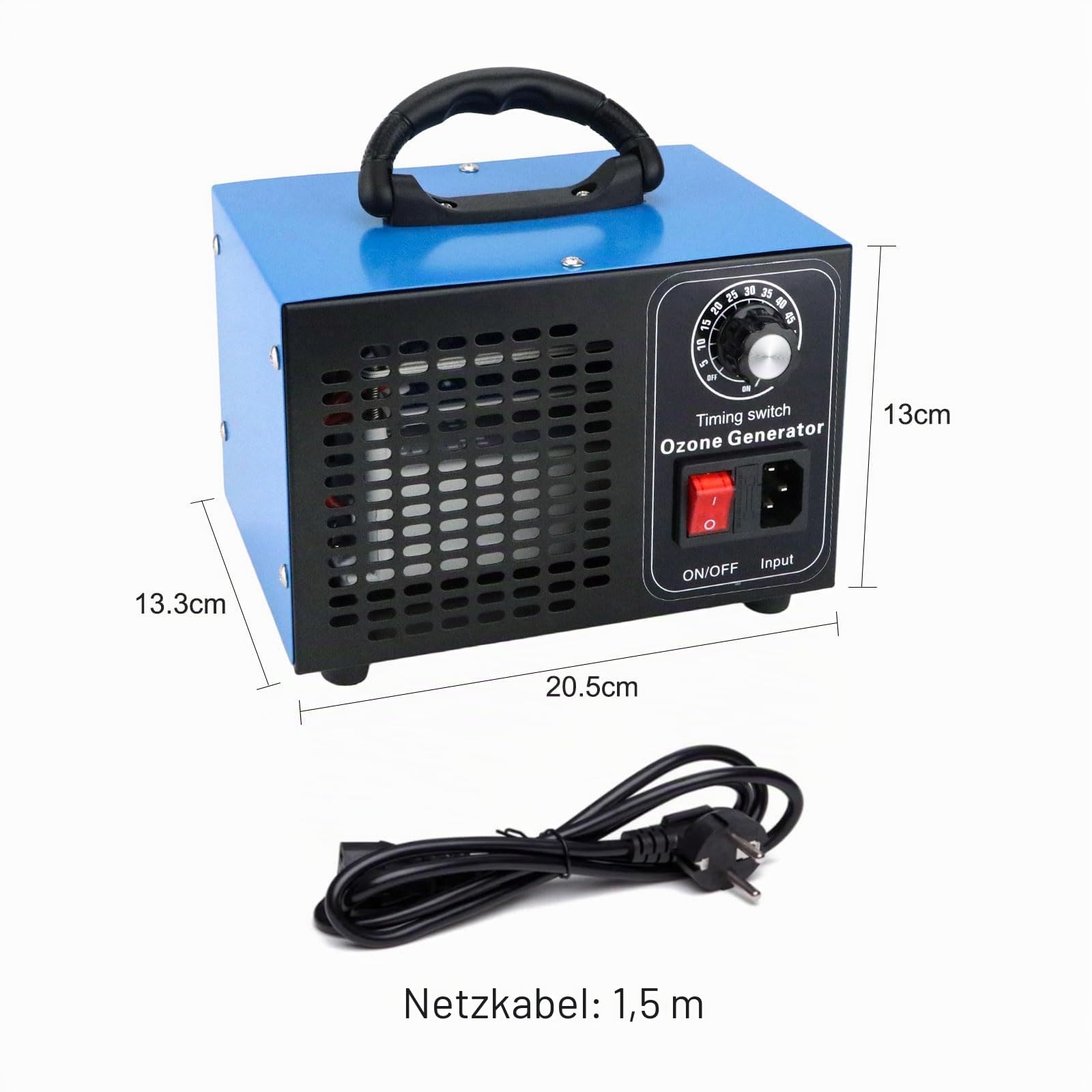 Anesty Ozongenerator 60000 mg/h Ozongerät mit Timer, 100W 60g/h Ozon Luftreiniger O3 Ozonisator zur Geruchsbeseitigung im Auto, Haushalt, Keller, Wohnung, Haustier- und Küchengerüche