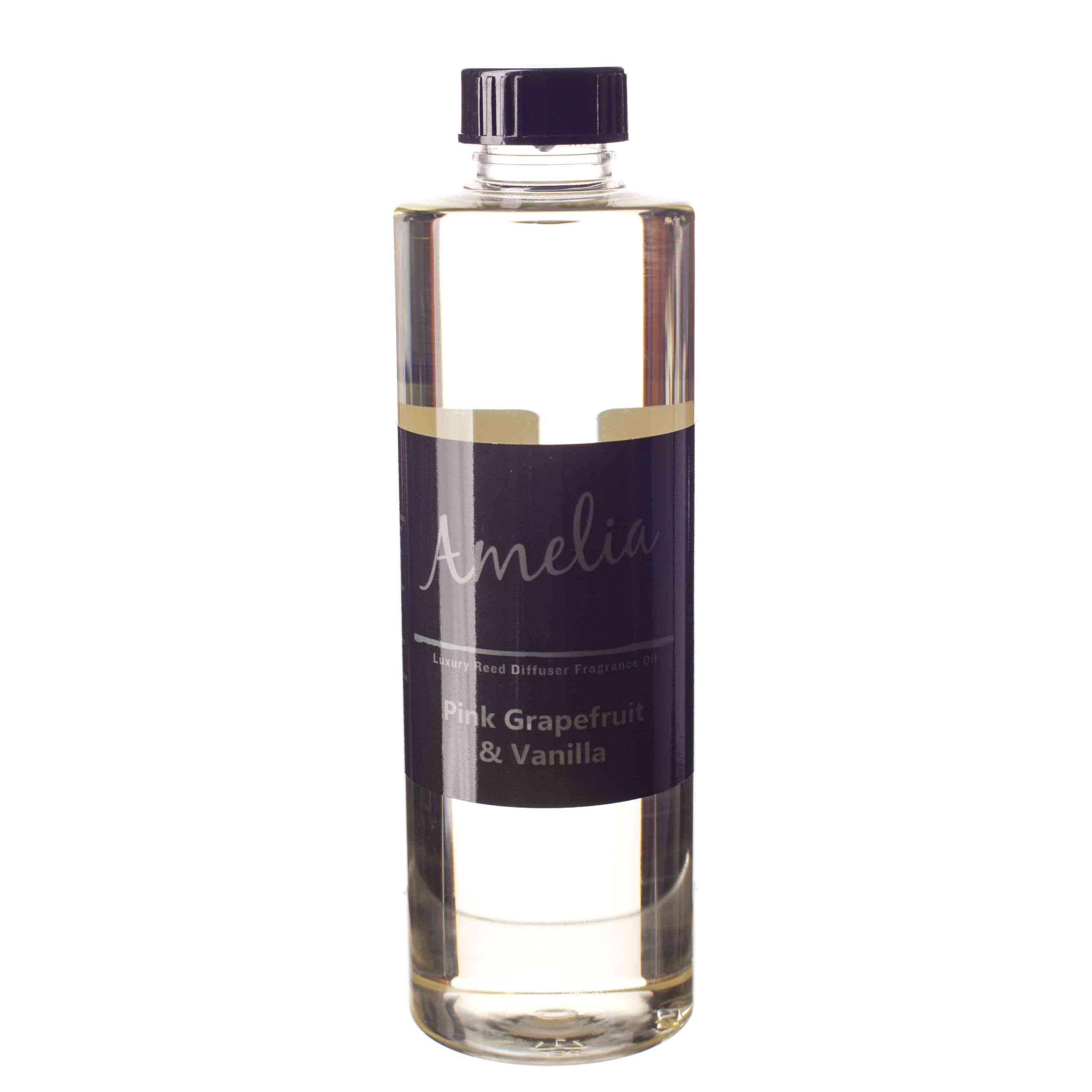 Amelia Art Glass Clear Reed Diffuser Fragrance Oil Pink Grapefruit And Vanilla 250Ml