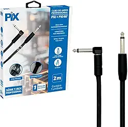 Cabo P10 + P10 90° Mono 100% Cobre Para Instrumentos 2 Metros