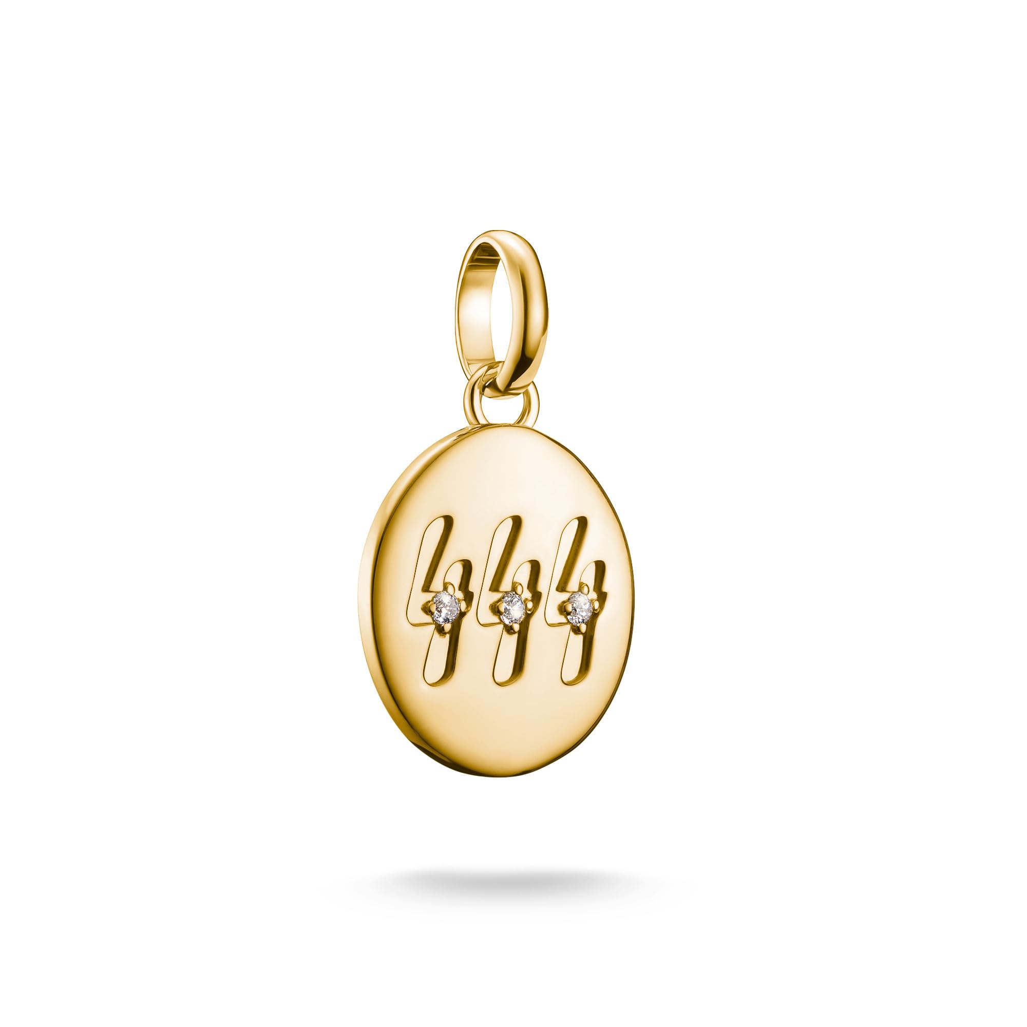 Thomas Sabo Charm Club Charming Connect Unisex White/Gold Plated Angel Number - Sterling Silver / 18Ct Plated / Zirconia