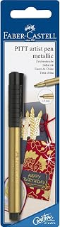 Faber-Castel FC167397T Pitt Artist Metallic Pen, 1.5mm, Bullet, Gold