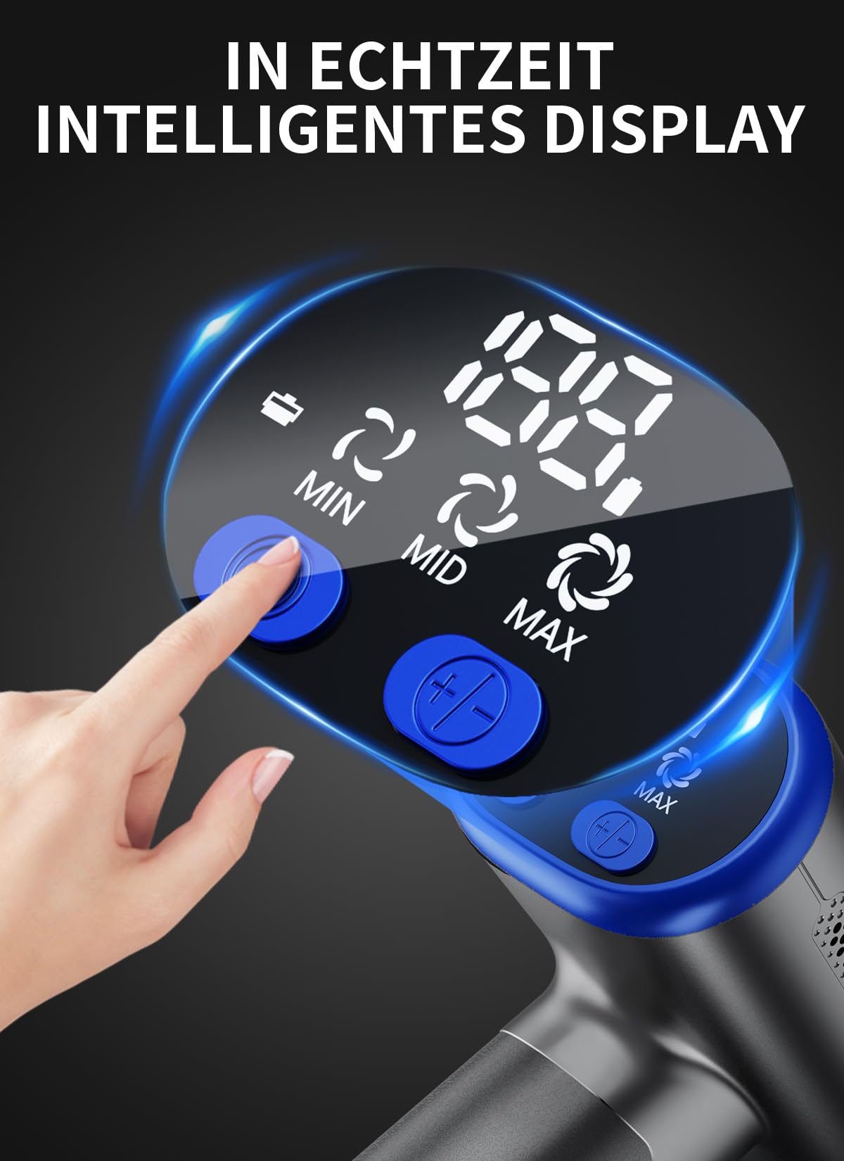 Akku Staubsauger, 40000Pa/450W Staubsauger Kabellos mit Smart Display Bis zu 50 Minuten Laufzeit Cordless Vacuum Cleaner mit Automatikmodus&Anti-Verhedderung-Bürste für Teppich Hartboden und Tierhaare