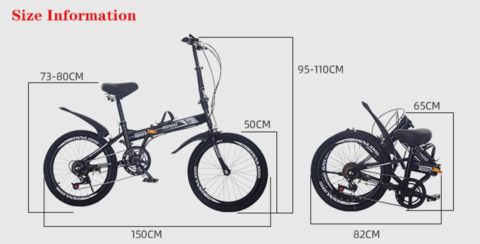 Amazon.co.jp: 20インチ折りたたみ自転車、滑り止め衝撃吸収マウンテン