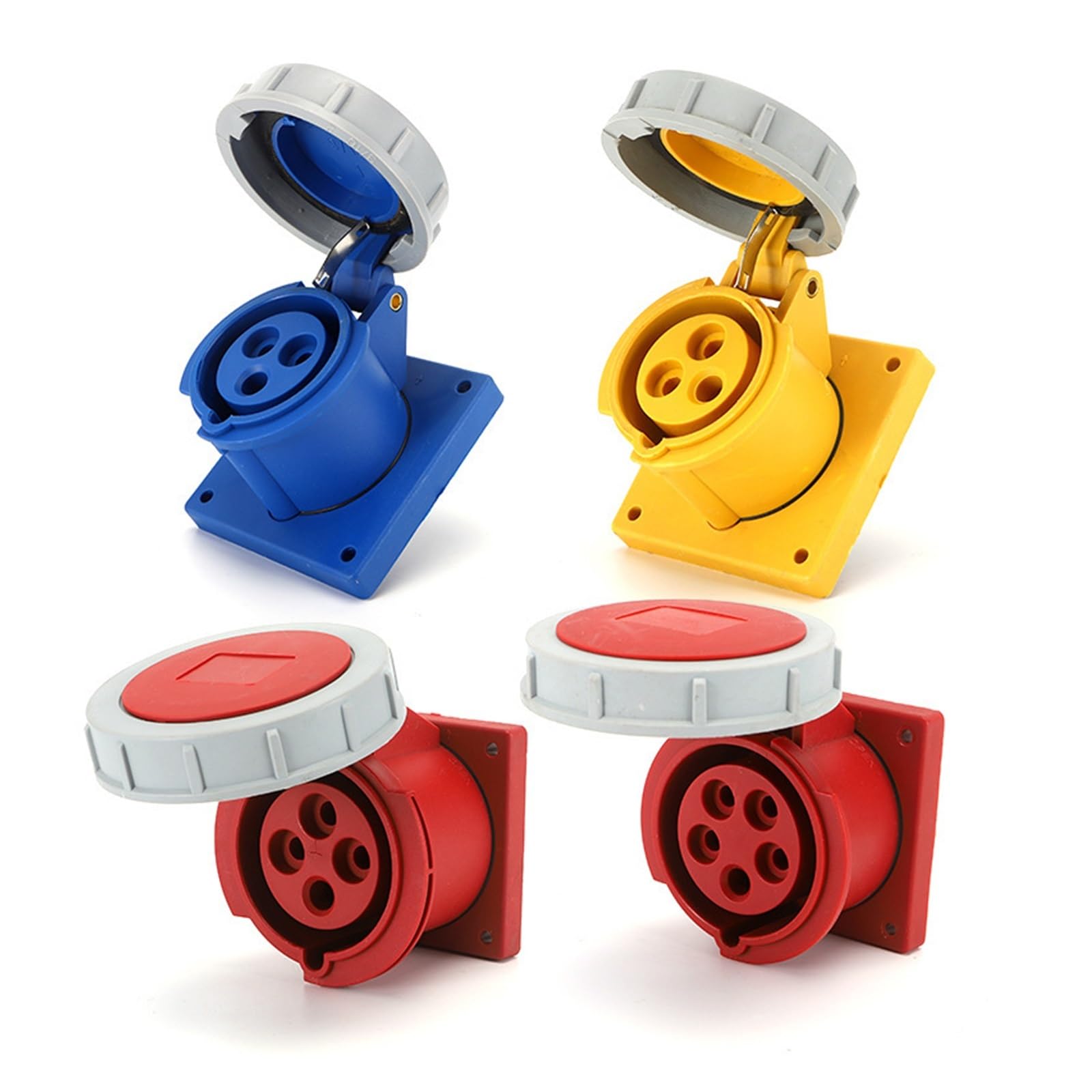 1 Uds. Enchufe y Enchufe Industrial Azul 16A 32A IP67-Toma Recta e de Tres Orificios, Cuatro Cinco(3242-4 core32A)
