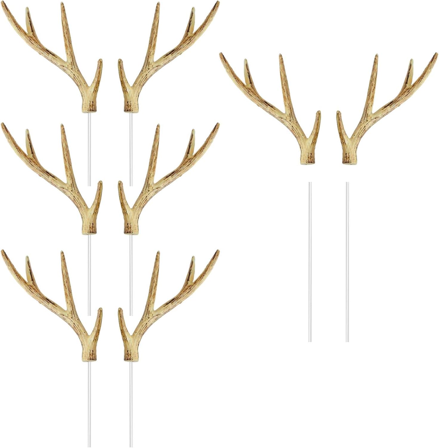 8 PCS Faux Deer Antler Picks 7.9" Reindeer Christmas Tree Decoration