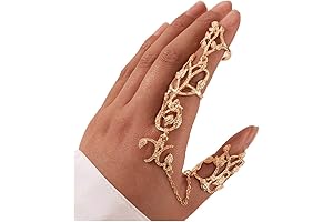 Leaf-Inspired Full Finger Ring Jewelry Harness