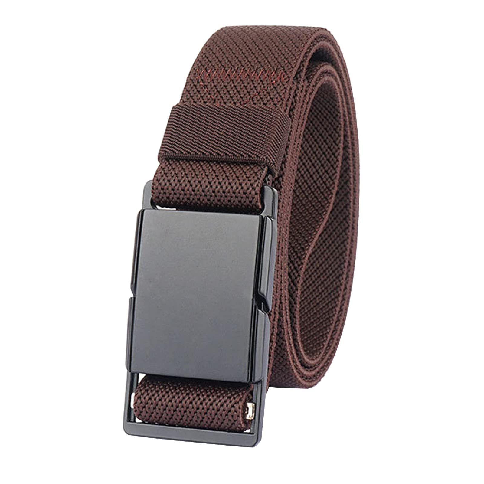 QAZSE Mens Stretch Belt Quick Release Magnetic Buckle Elastic Webbing Sport Work Golf Belts for Men 1.34inch Wide