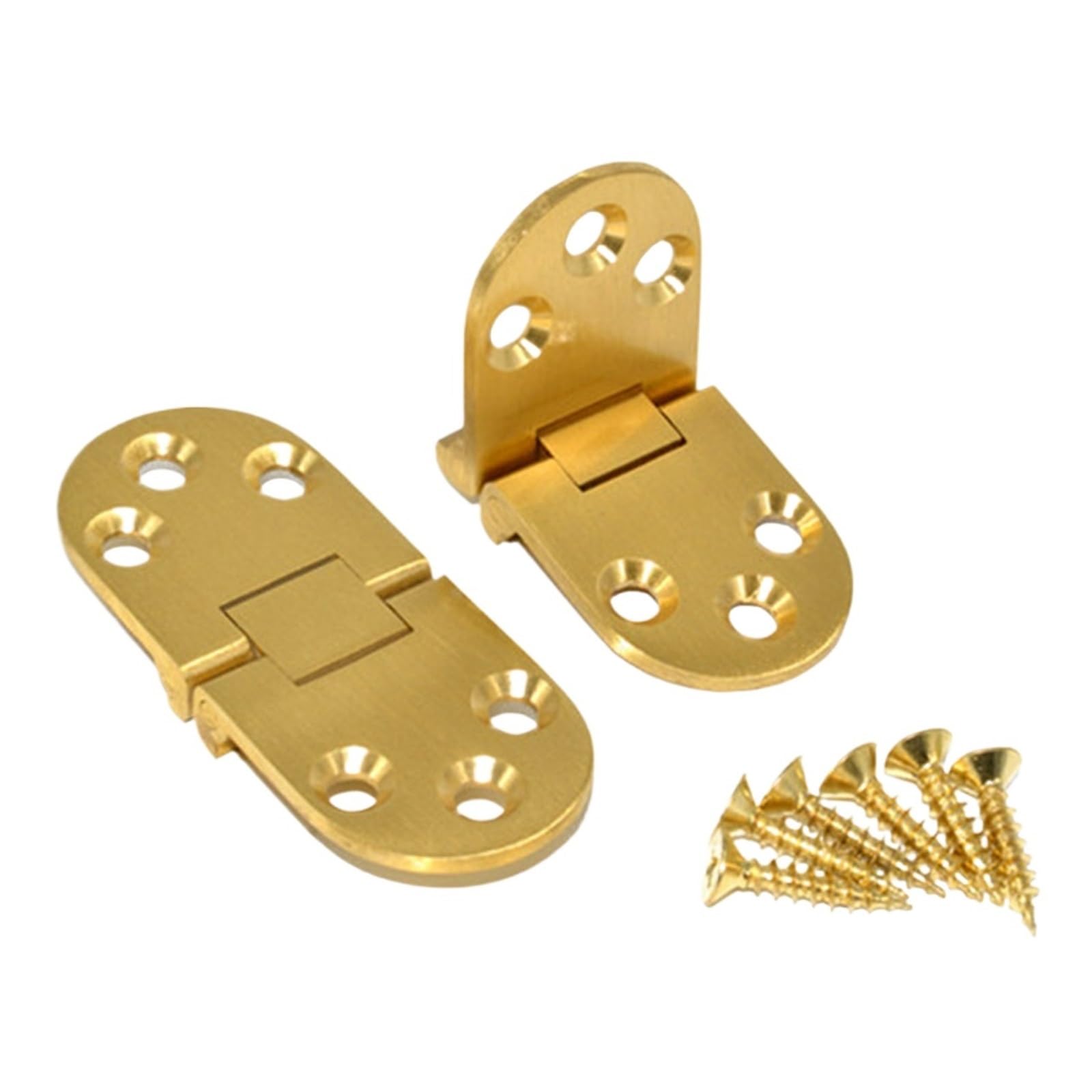 Kdhcvkz 70 X30 X2mm 2Pcs Brass Round 180 Degree Folding Hinge Concealed Hinges With Screws(70 X30 X2mm)