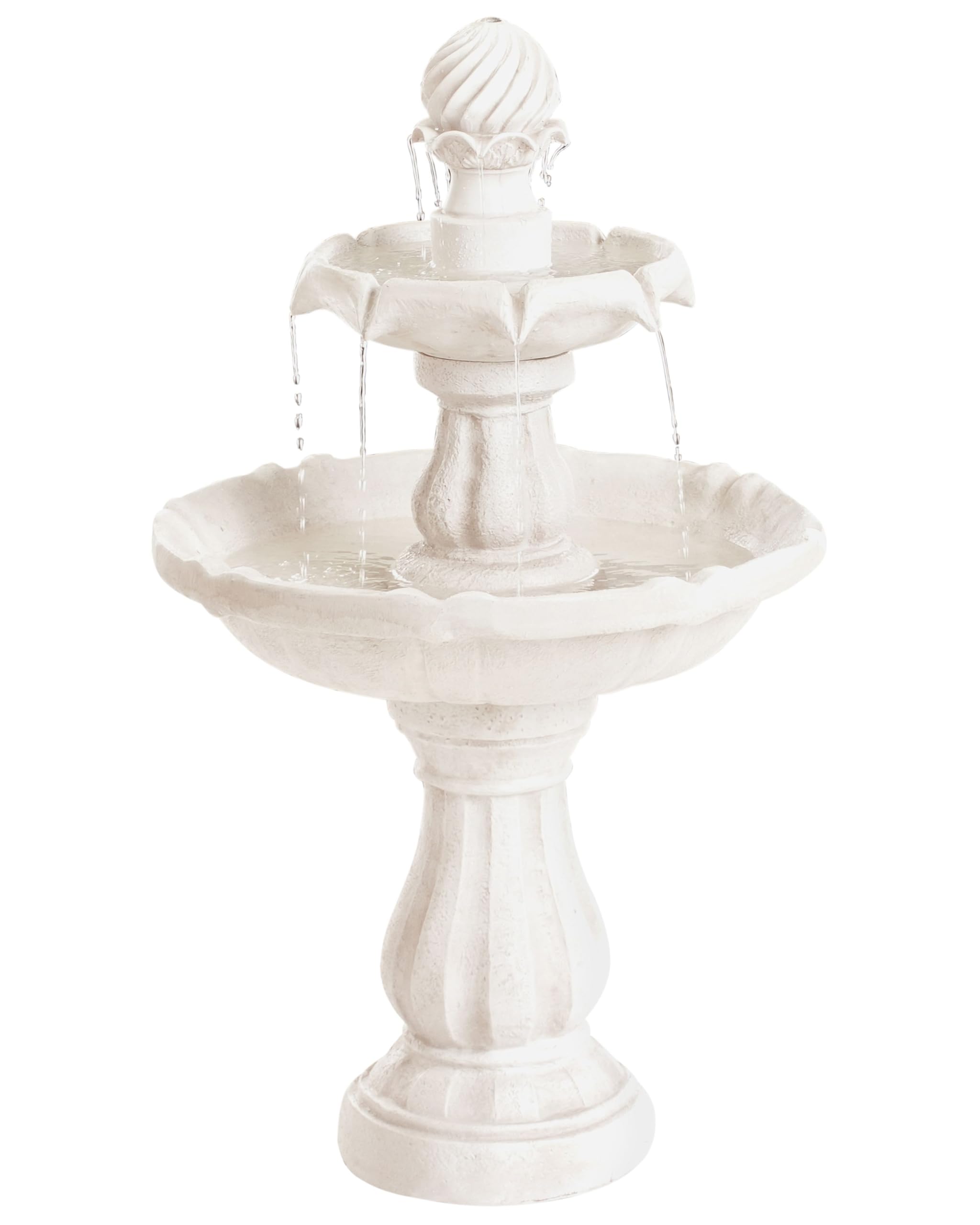 Fontaine de Jardin en Résine Cascade Accessoire d'Extérieur Beige Clair Limbara