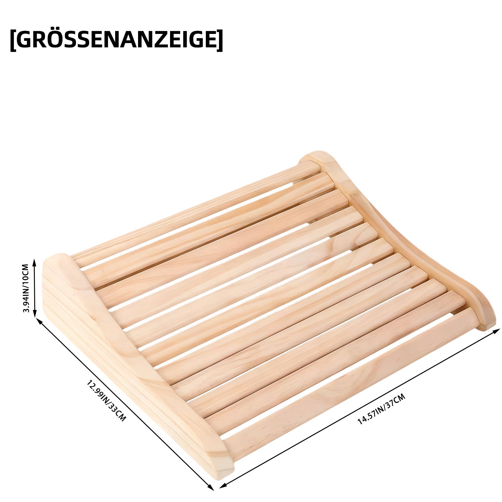 2 Stück Sauna Kopfstütze Holz, Ergonomische Saunakopfstütze Holz, Kopfstütze Sauna Holz für Sauna mit Luftzirkulation & Rutschfester Basis, Für alle Saunatypen inkl. Infrarotkabine & Dampfbad