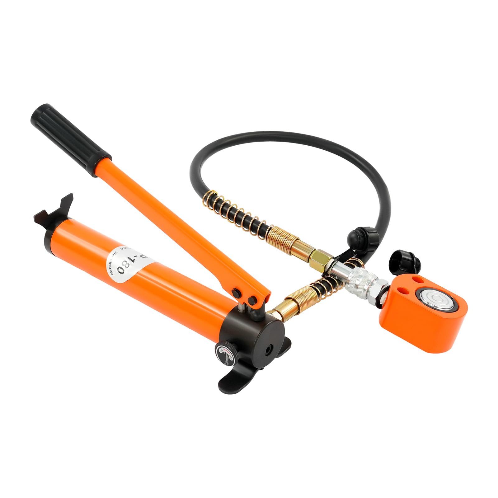 Cilindro idraulico 10T Pompa CP-180, Jack Piatto Pompa Manuale 70MPa, Cilindro Sollevamento Compatto con Tubo 1m, Strumento Smontaggio Sollevamento per Costruzione Meccanica, Kit Cilindro 10