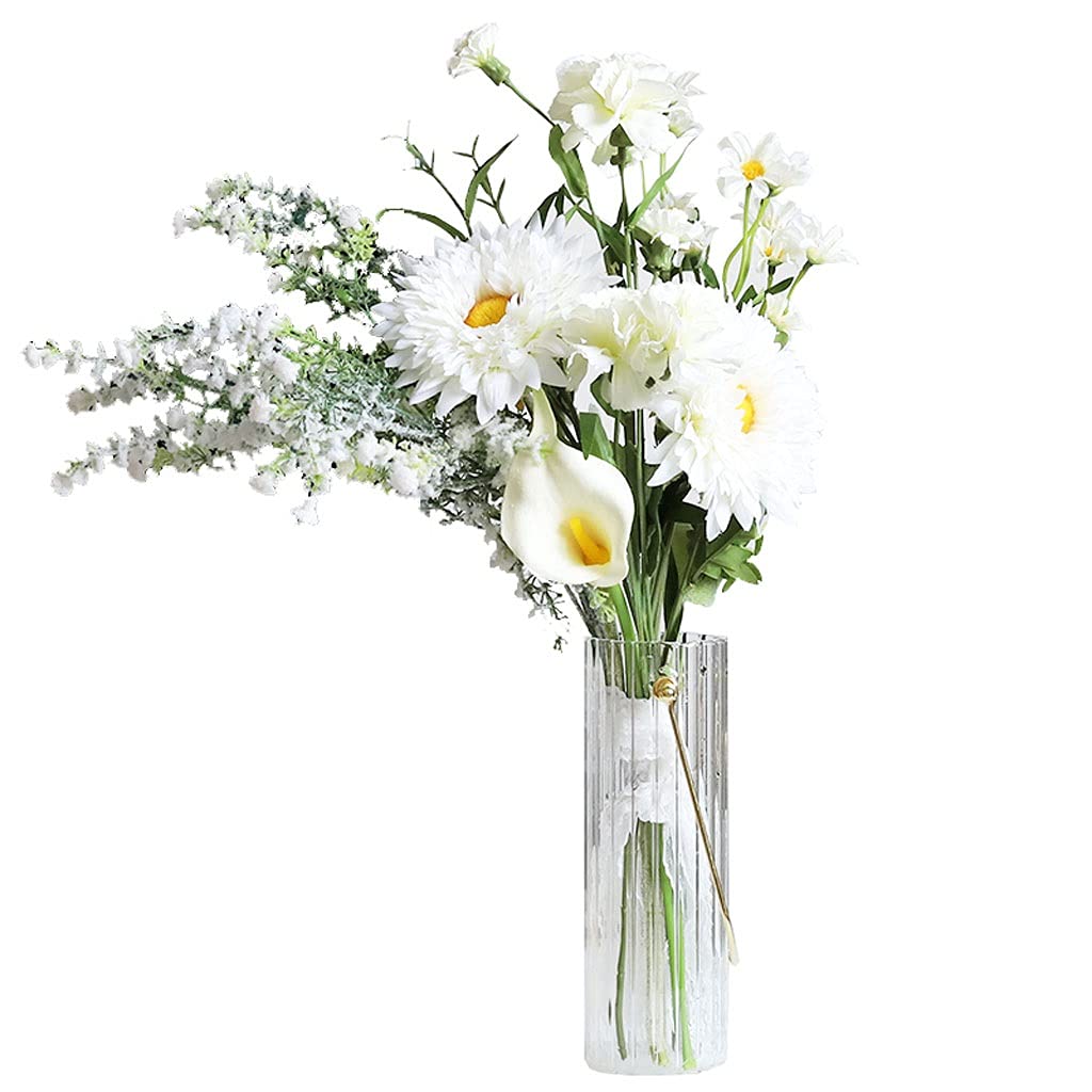 Ngdfgr As Known Artificial Flowers Artificial Flower Chrysanthemum Fake Flower Portable Glass Vase Eucalyptus Wedding Bouquet Suitable For Porch Hotel Entrance