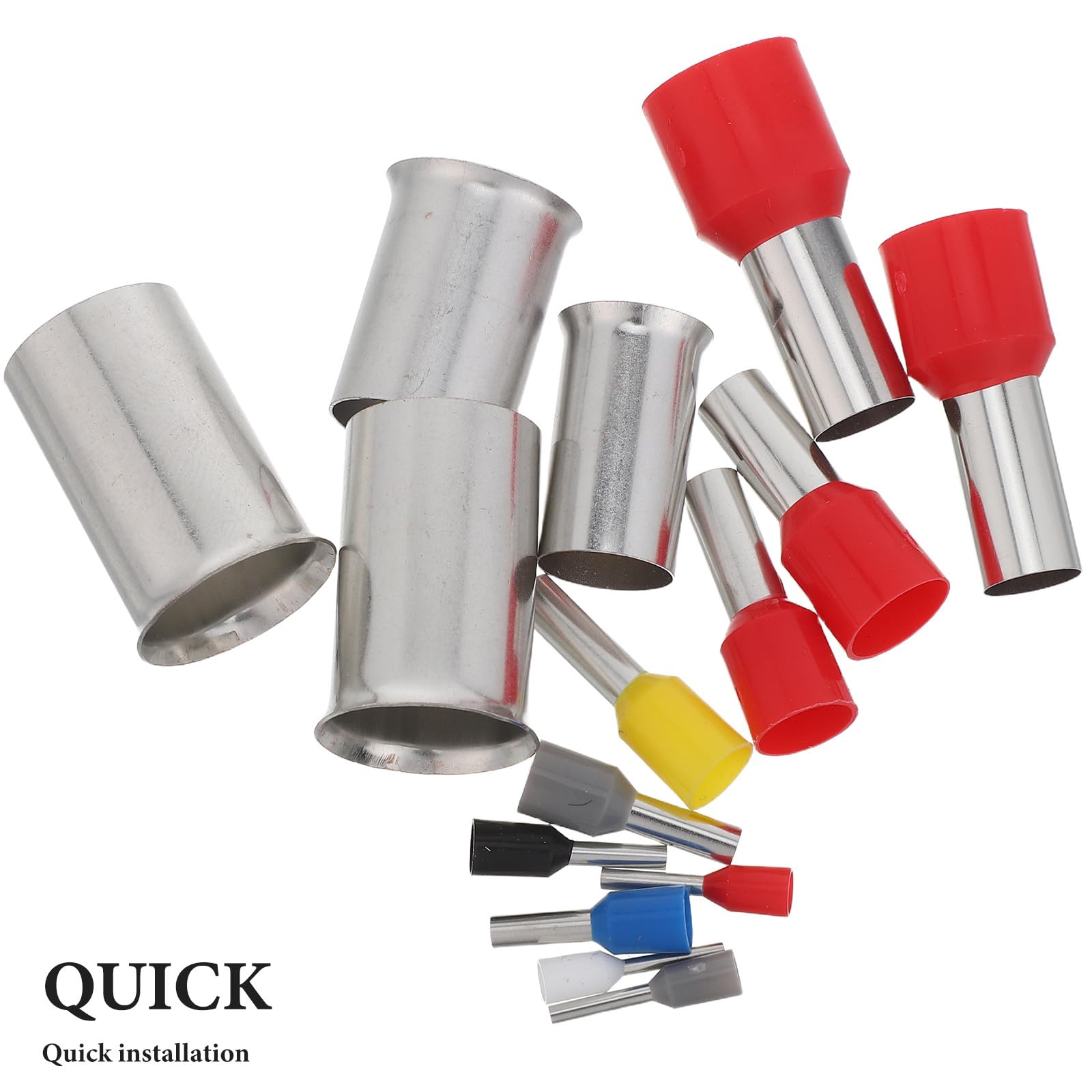 Terminale Tubolare 1000 Pezzi in Acciaio Inox, Connettori Elettrici | Kit Assortimento di Terminali per Cavi, Plastico Isolante, Uso in Junction Box e Sistemi Elettrici Esigenti