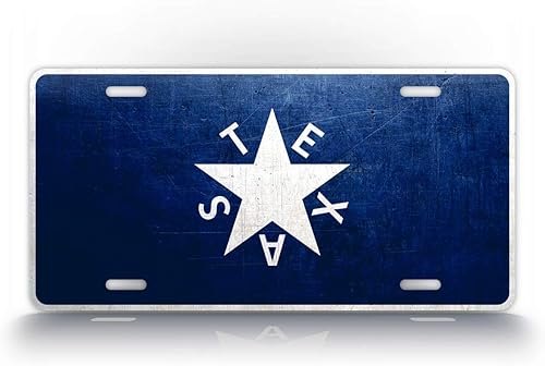 Placa de matrícula de la bandera de Texas De Zavala de metal envejecido, etiqueta de automóvil antigua The Lone Star State TX 6 x 12 pulgadas,