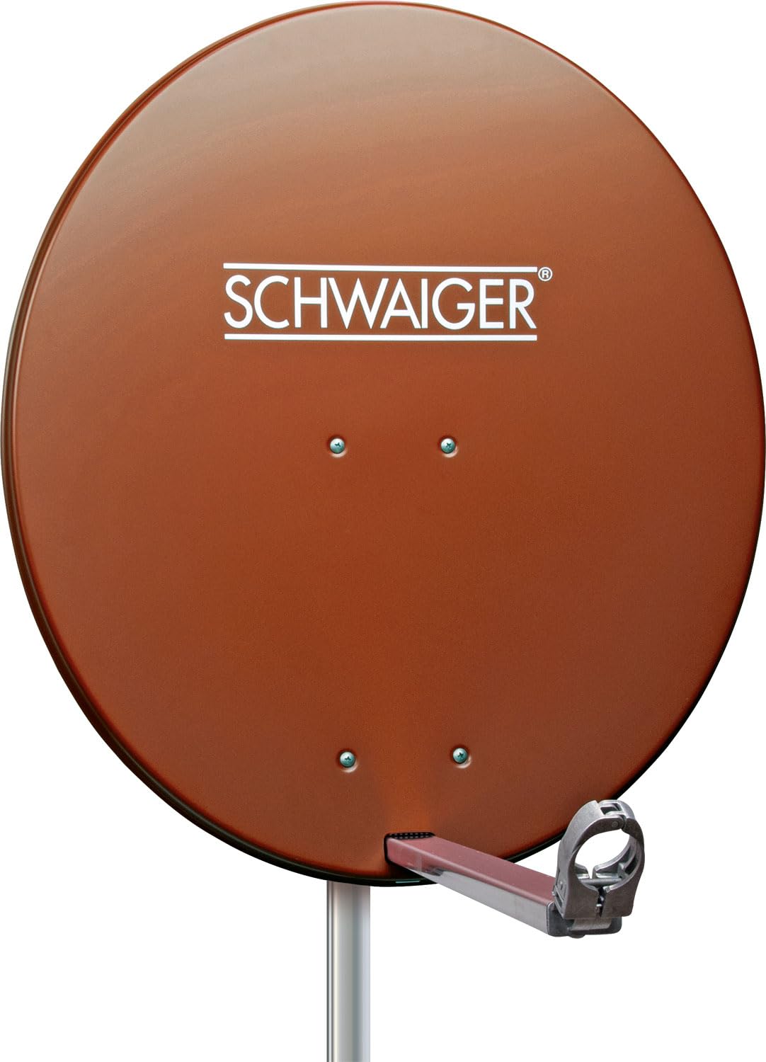 SCHWAIGER 555 Sistema SAT Set satellitare Parabola Quad LNB digitale 8x F-plug 7mm Antenna SAT in alluminio Set completo Mattone rosso 74,5 x 84,5 cm