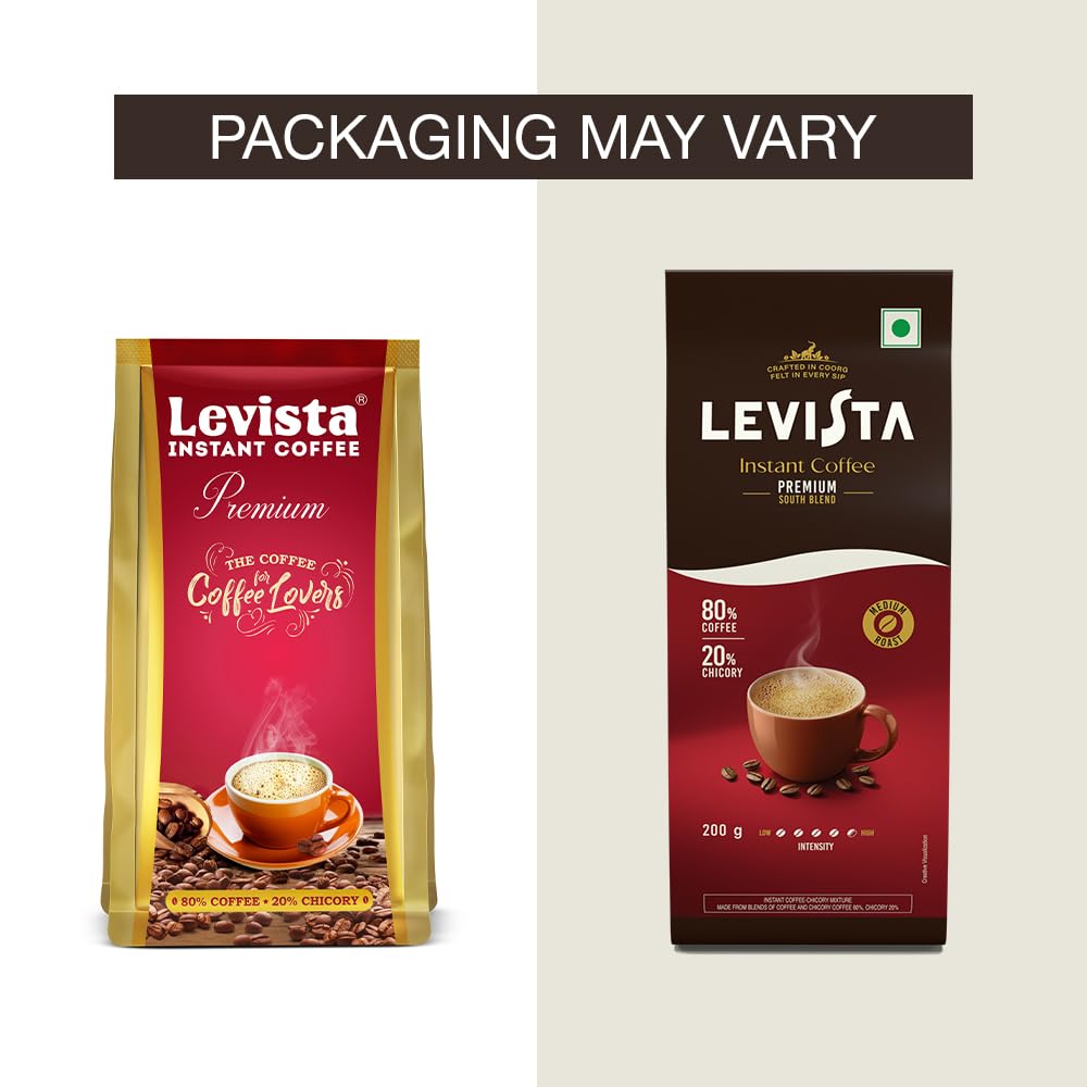 Levista Pochette de café instantané de qualité supérieure de 200 g