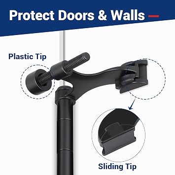 HOME MASTER HARDWARE Hinge Pin Door Stopper, 12 Pack Matte Black Adjustable Heavy Duty Door Stop with Cushioned Plastics Bumper Tips for Durable Use