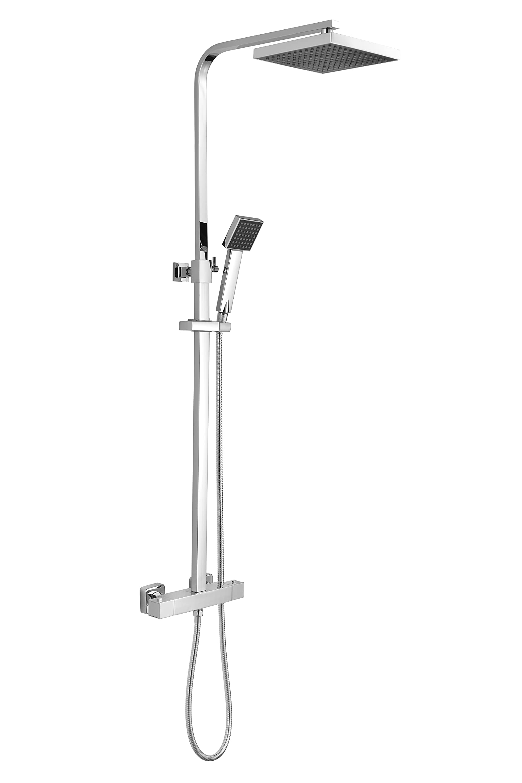 nuie JTY386 | Modern Bathroom Square Thermostatic Bar Shower with  