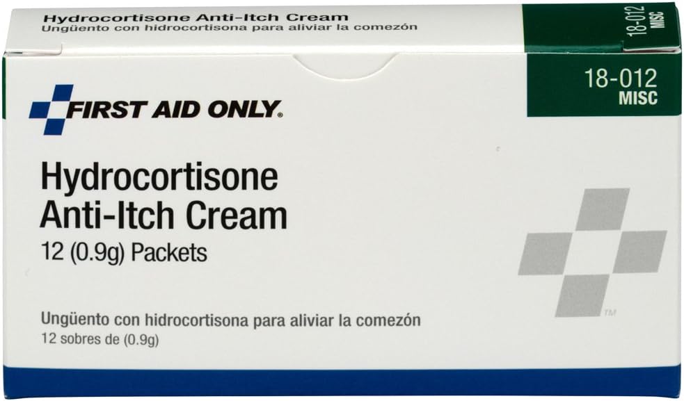 First Aid Only 18-012 Hydrocortisone Cream Packets, 12 Count