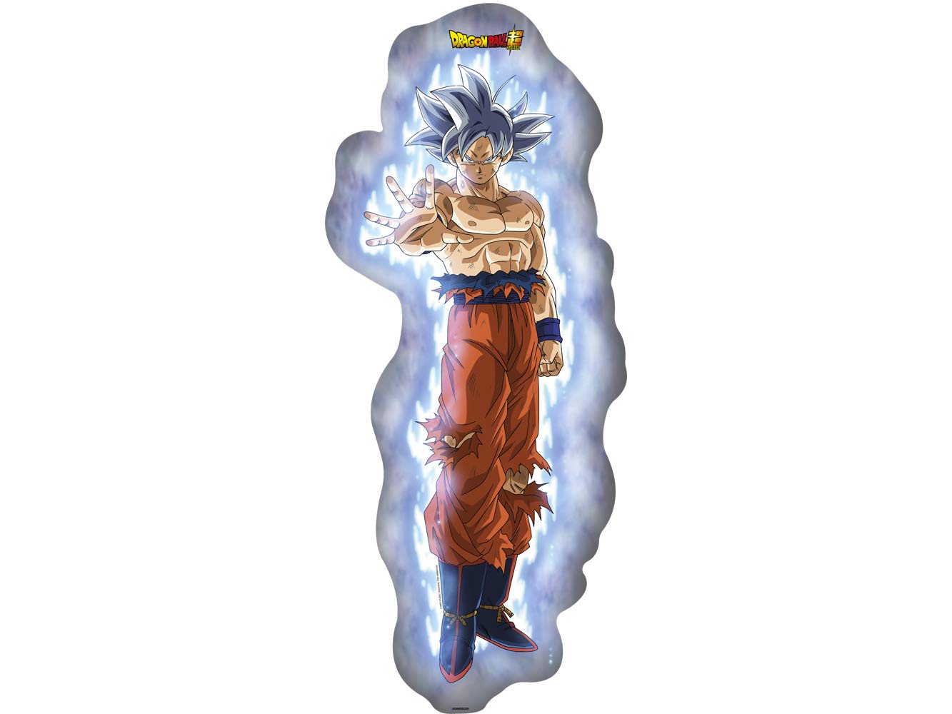Vinyle mural taille réelle Dragon Ball Super Goku Super Sayan Produit officiel – Plusieurs dimensions – Vinyle pour murs – Produit original – Vinyle adhésif mural – Décoration maison – DBS 55x130cm