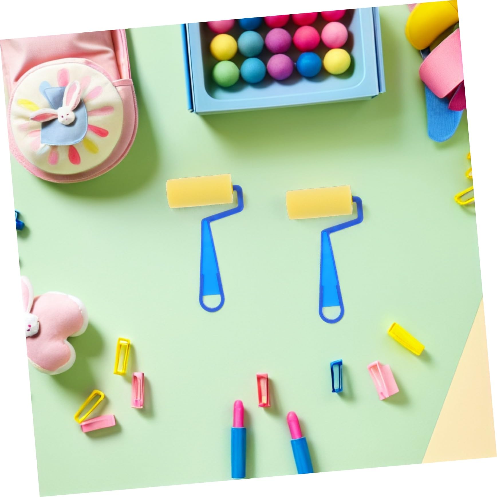 20 Piezas Rodillos de Esponja para Pintar Infantiles Pinceles Esponja Suaves con Agarre Antideslizante Herramientas Lavables para Manualidades y Proyectos Artísticos de Aprendizaje