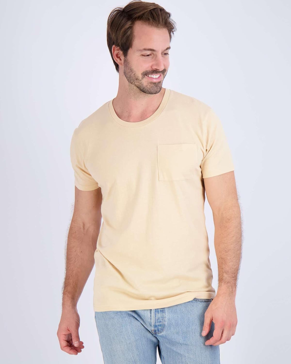 Real Essentials 4 Pack: Men's Cotton Performance Short Sleeve Crew Neck Pocket T-Shirt Athletic Top (Available in Big & Tall) - Image 2