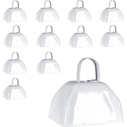 Windy City Novelties Metal Cowbell Novelty Noise Makers - 3 inch - 12 Pack - White