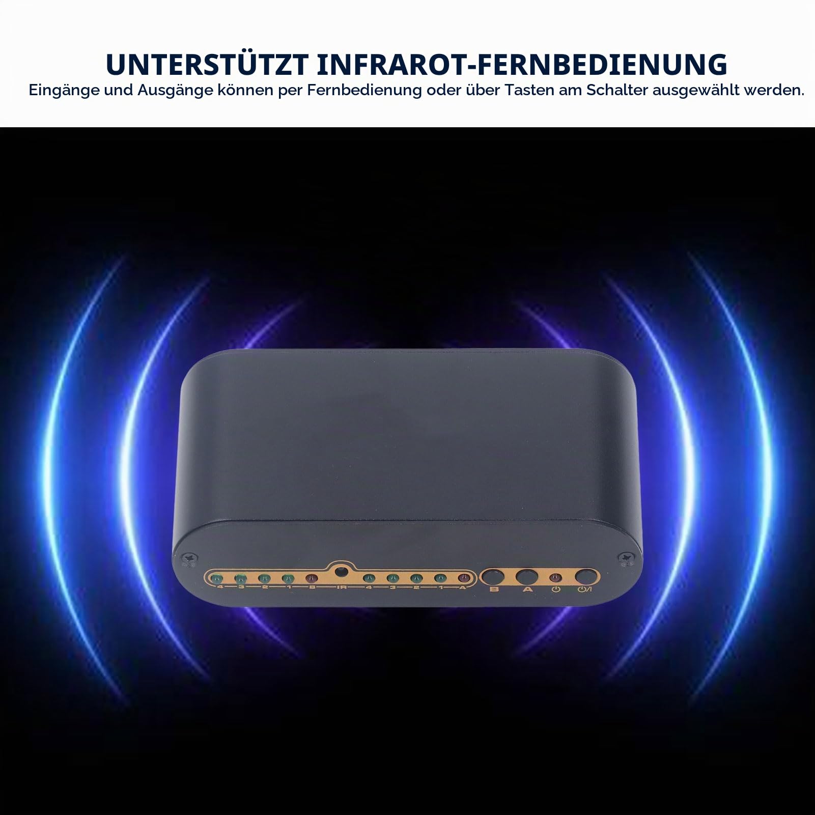 4x2 SPDIF Digital Optical Sound Switcher, 4 in 2 Out SPDIF Sound Splitter mit IR-Fernbedienung, Unterstützung für DTS HD, für Dolby TrueHD, LPCM2.0 (EU-Stecker)