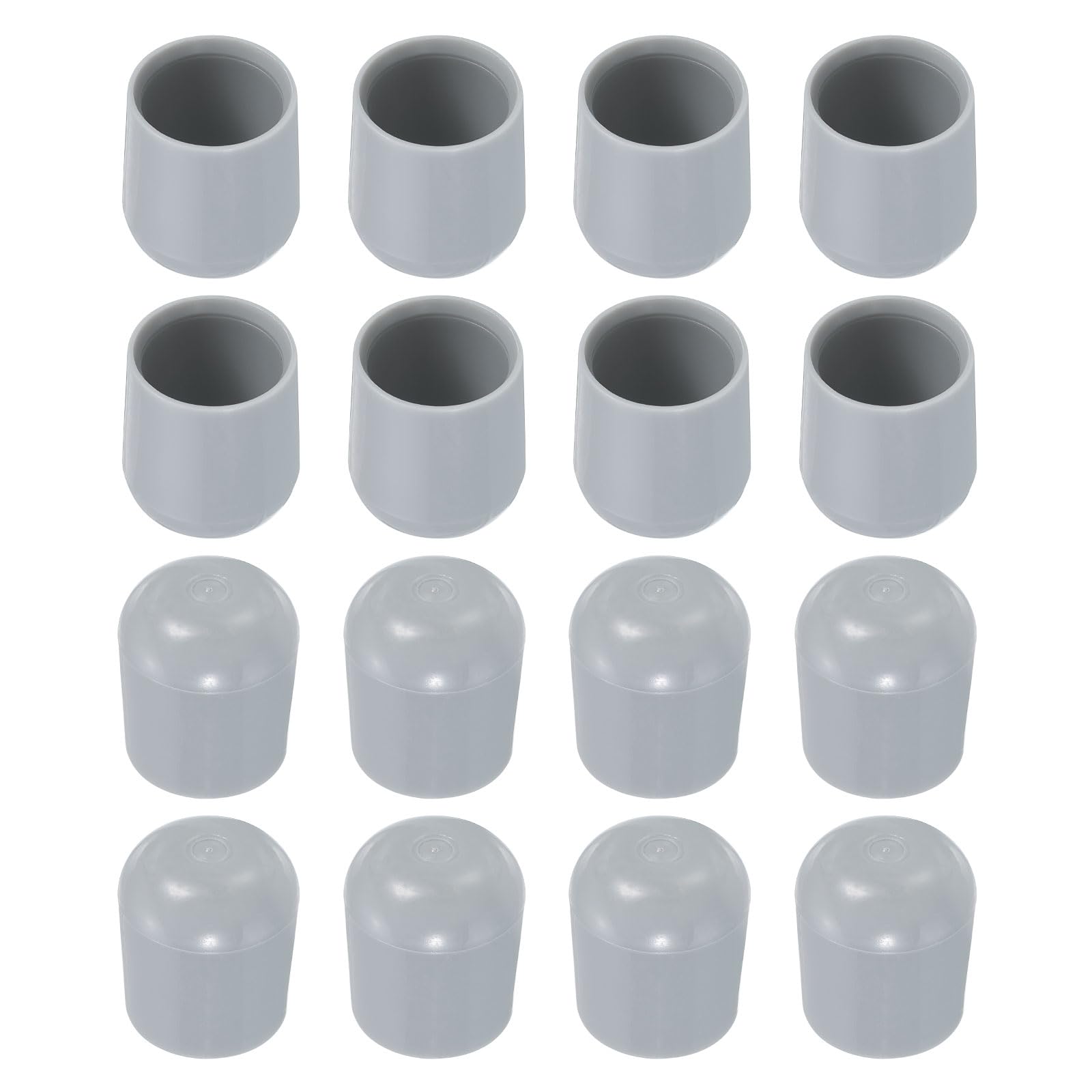 Uxcell Chair Leg Floor Protectors - 16pcs Grey Plastic Caps For Furniture