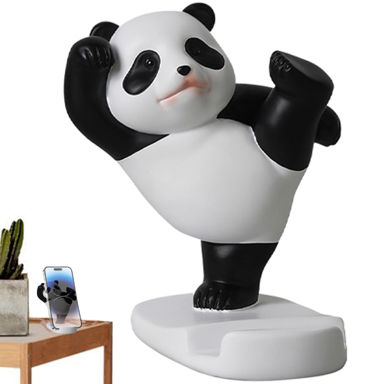 Tuxxjzm Cute Phone Holder for Desk - Panda Shape Desk Phone Holder | Multifunctional Decorative Stable Desktop Ornaments for Phone Tablets Pads