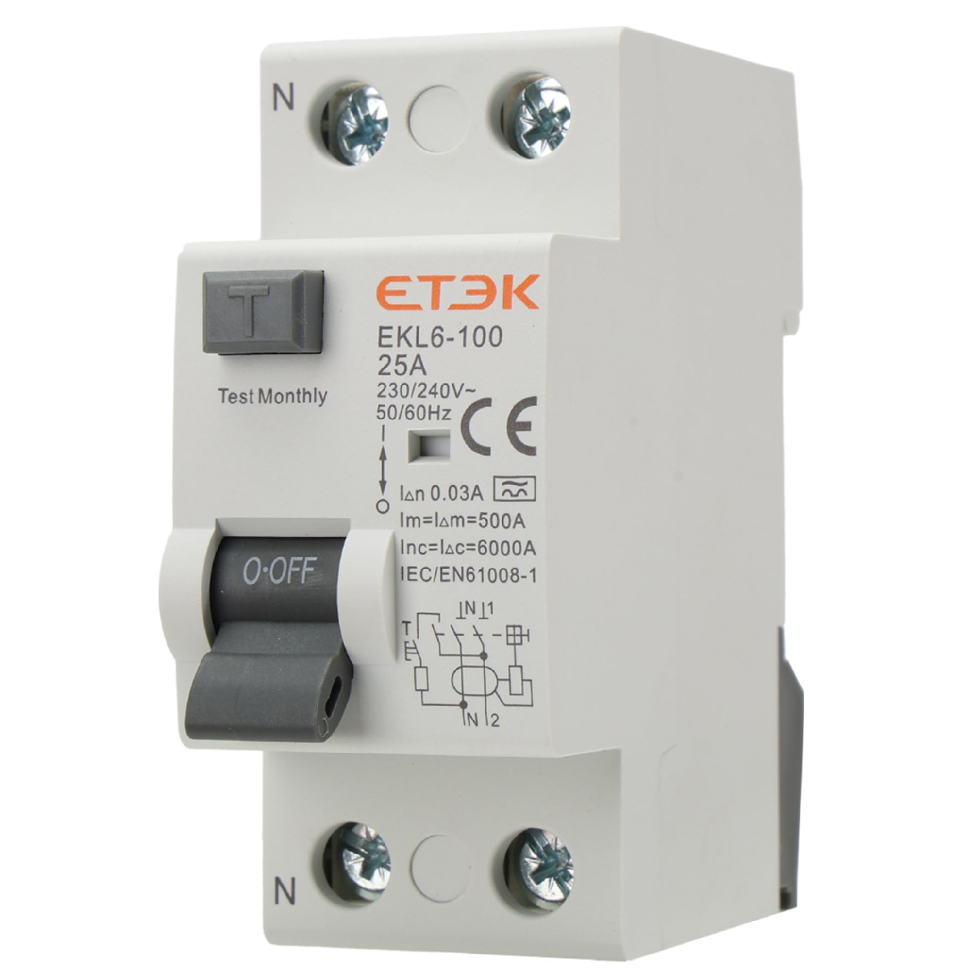 Interruptor Diferencial Superinmunizado 25A 30mA Tipo A - Protección Avanzada contra Fugas - 1P+N 6kA