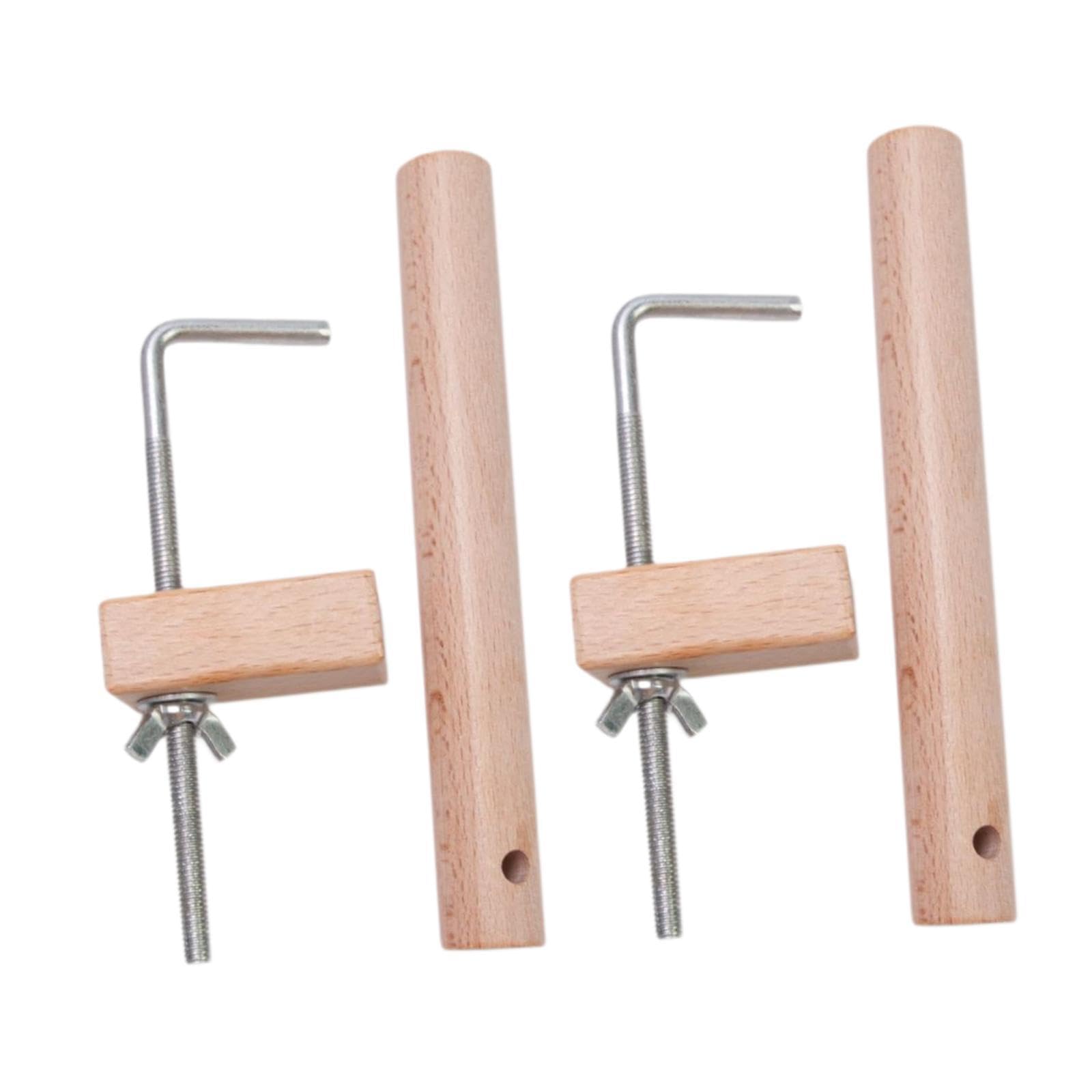 Fancyes 2 Pieces Warping Clamp Warping Pegs DIY Warping Pegs and Clamp Weaving Loom Pegs