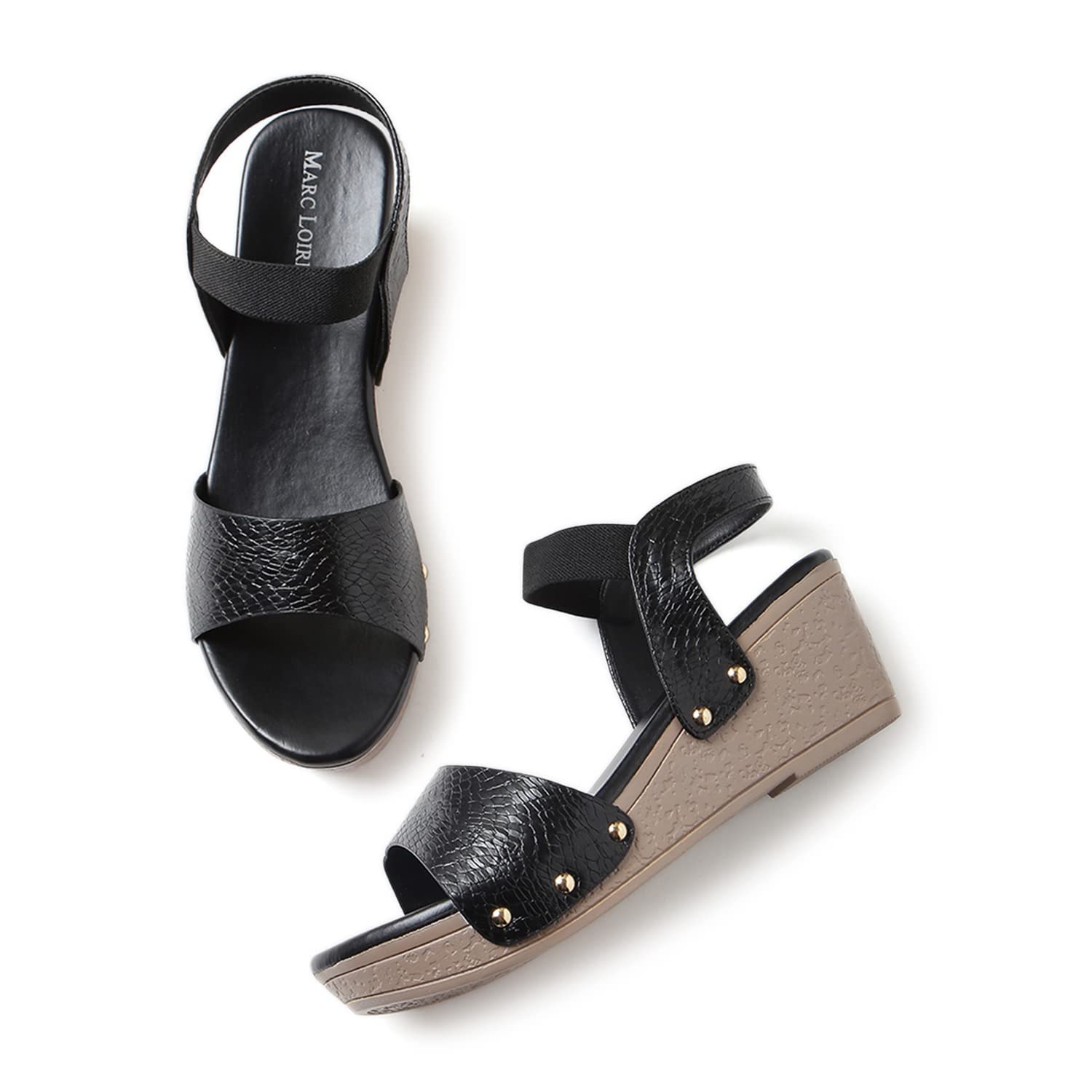 Marc Loire Women Soft Comfortable Black Solid Wedge Heels,Size_3 (B0BP7QPL75) Amazon Price History, Amazon Price Tracker