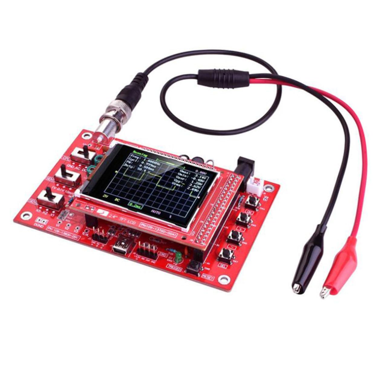 Healeved Kit Oscilloscopio Digitale Stm32f103c8 Schermo Tft 2.4 Pollici, Custodia Acrilica Fai da Te, Funzione Freeze Waveform e Modalità Regolare per Sviluppo Arm