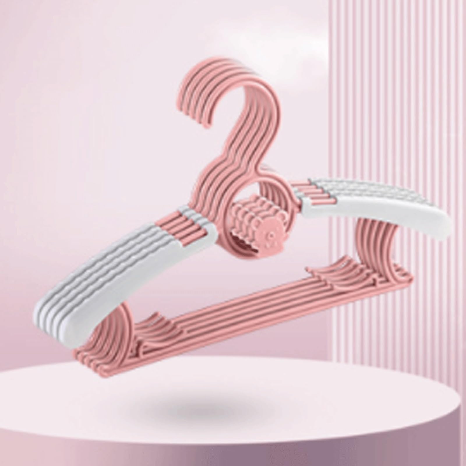 Perchas de plástico para bebé, paquete de 10 unidades, antideslizantes y extensibles, 27,9 cm, para ropa de bebé y mascotas (rosa)