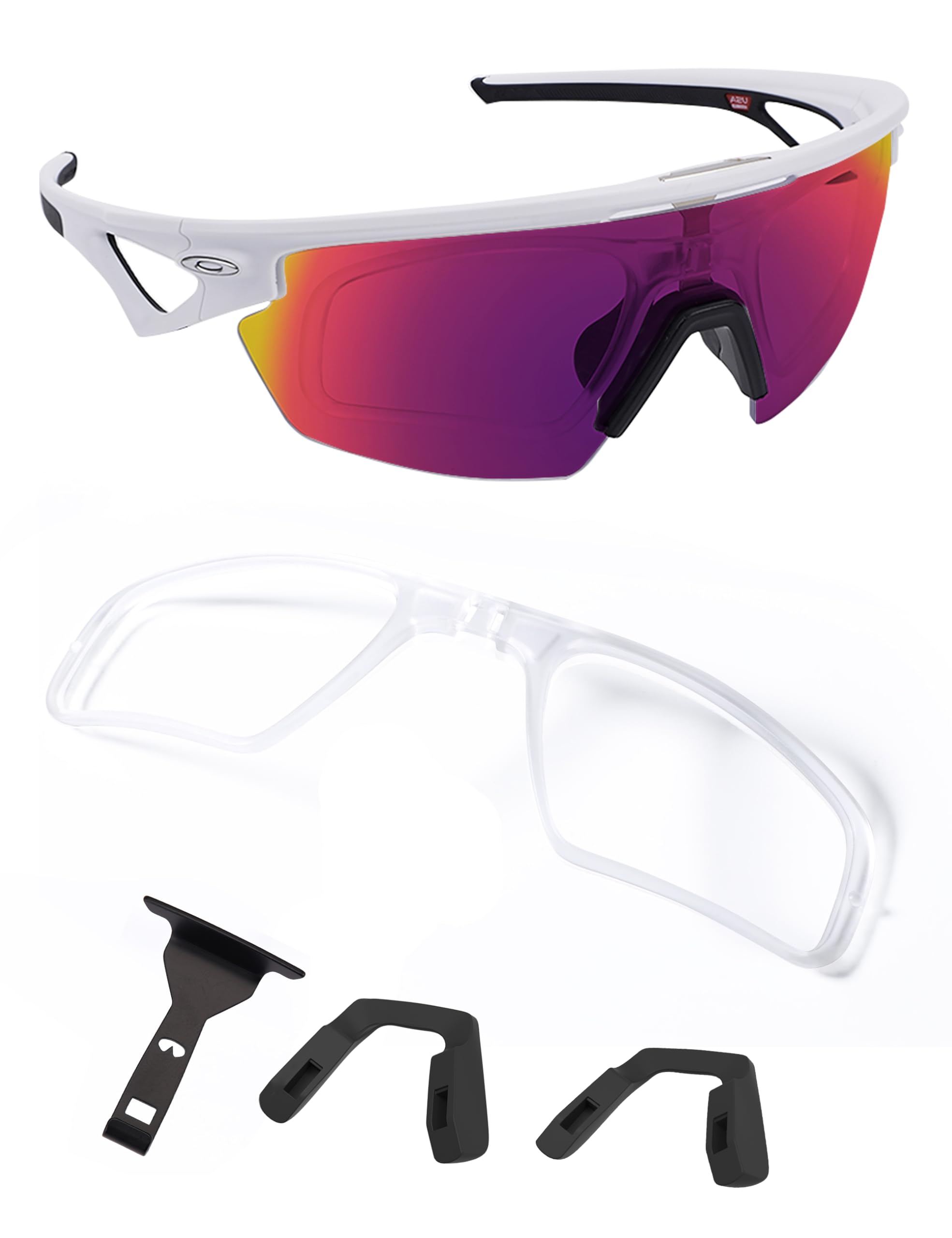 Saucer Insert Clip-On | Insert Optique Rx avec Guichet pour Lunettes de Soleil Oakley Sphaera OO9403, claire, taille unique