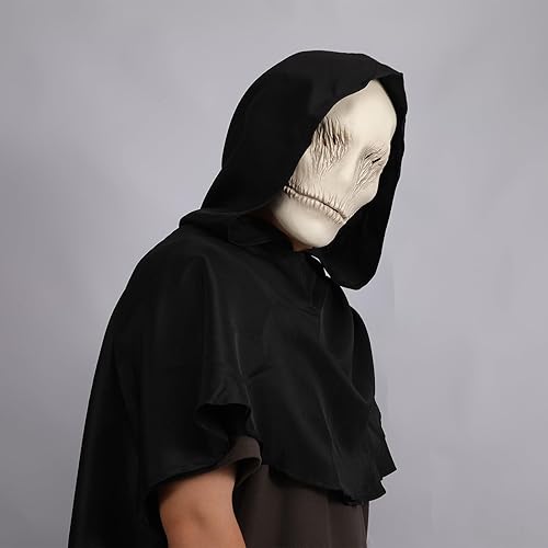 Miniatura 3 de Máscara de demonio aterrador, asesino sonriente, máscara de fantasma blanco, máscara facial de látex para Halloween Cosplay disfraz