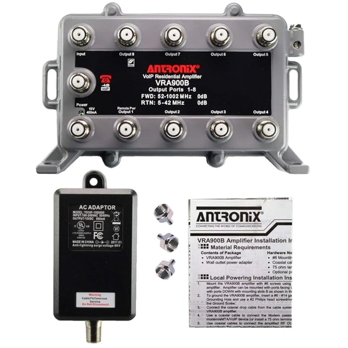 Buy 9 Port BiDirectional Cable TV Splitter Signal Booster/Amplifier